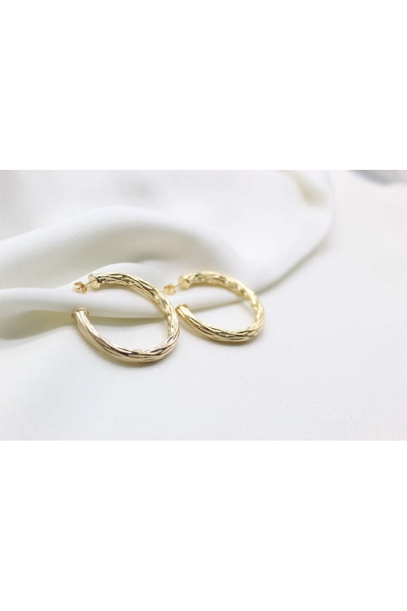 Medium Thick Hammered Hoops, Small, Medium or Large (K10-12)
