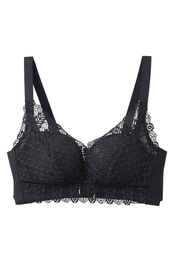 Medium Thick Sexy Underwire Bra with Adjustable Straps Top Support Lace Design for Small Chest Non Padded Comfort