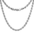 thumbnail image 1 of Medium Thick Sterling Silver 4mm Rope Chain Bracelet for Men Diamond cut Nickel Free Italy 9 inch, 1 of 3
