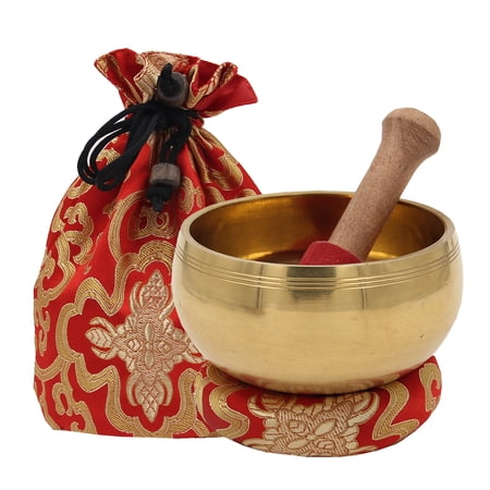 Medium ~ Tibetan Singing Bowl Set ~ With Mallet, Brocade Cushion ~ For Meditation, Chakra Healing, Prayer, Yoga