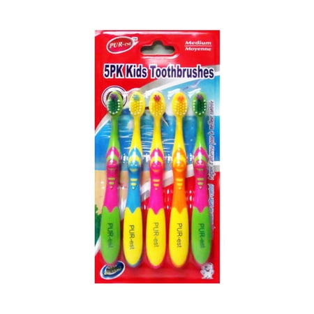 Medium Toothbrush For Kids 5 In 1 Pack (Pack of 3) By Purest