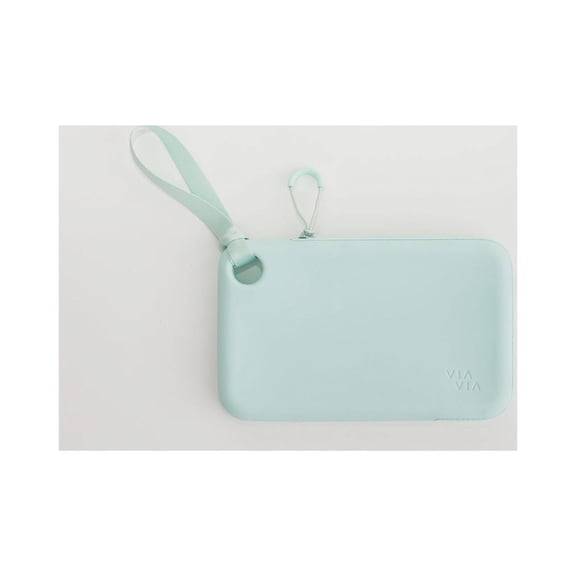 Medium Transit Silicone Pouch w/ Insert, Shoulder Strap, & Wrist Strap, Blue Mist