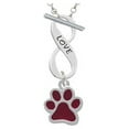 thumbnail image 1 of Medium Translucent Maroon Paw Love Infinity Toggle Chain Necklace, 1 of 1