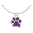 thumbnail image 1 of Medium Translucent Purple Paw Charm Necklace, 18"+2" Extender, 1 of 1