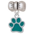 thumbnail image 1 of Medium Translucent Teal Paw - Bow Charm Bead, 1 of 1