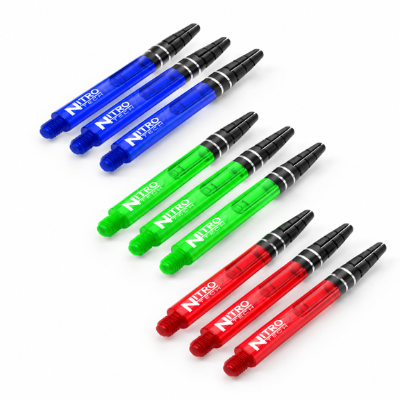 Medium Transparent Polymer Dart Shafts with Flight Locking System, 42mm, 3 Sets