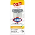 thumbnail image 1 of Medium Trash Bags, 8 Gallon, Lemon Fresh Bleach Garbage Bags, Resists Bacterial Odors with Drawstring, 26 Count, 1 of 4