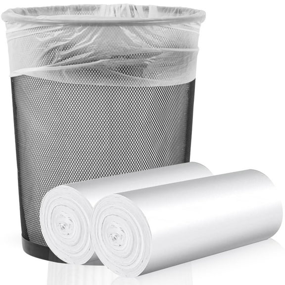 Medium Trash Bags(88 Count), 8 Gallon White Garbage Bags Trash Can Liners for Bathroom, Unscented