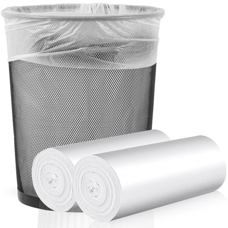 4 Gallon Medium Garbage/Trash Bags,150 Count /3 Rolls(Clear White) 