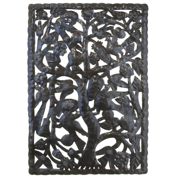 Le Primitif Galleries Haitian Recycled Steel Oil Drum Outdoor Decor, 23.5 by 33.5-Inch, Panel