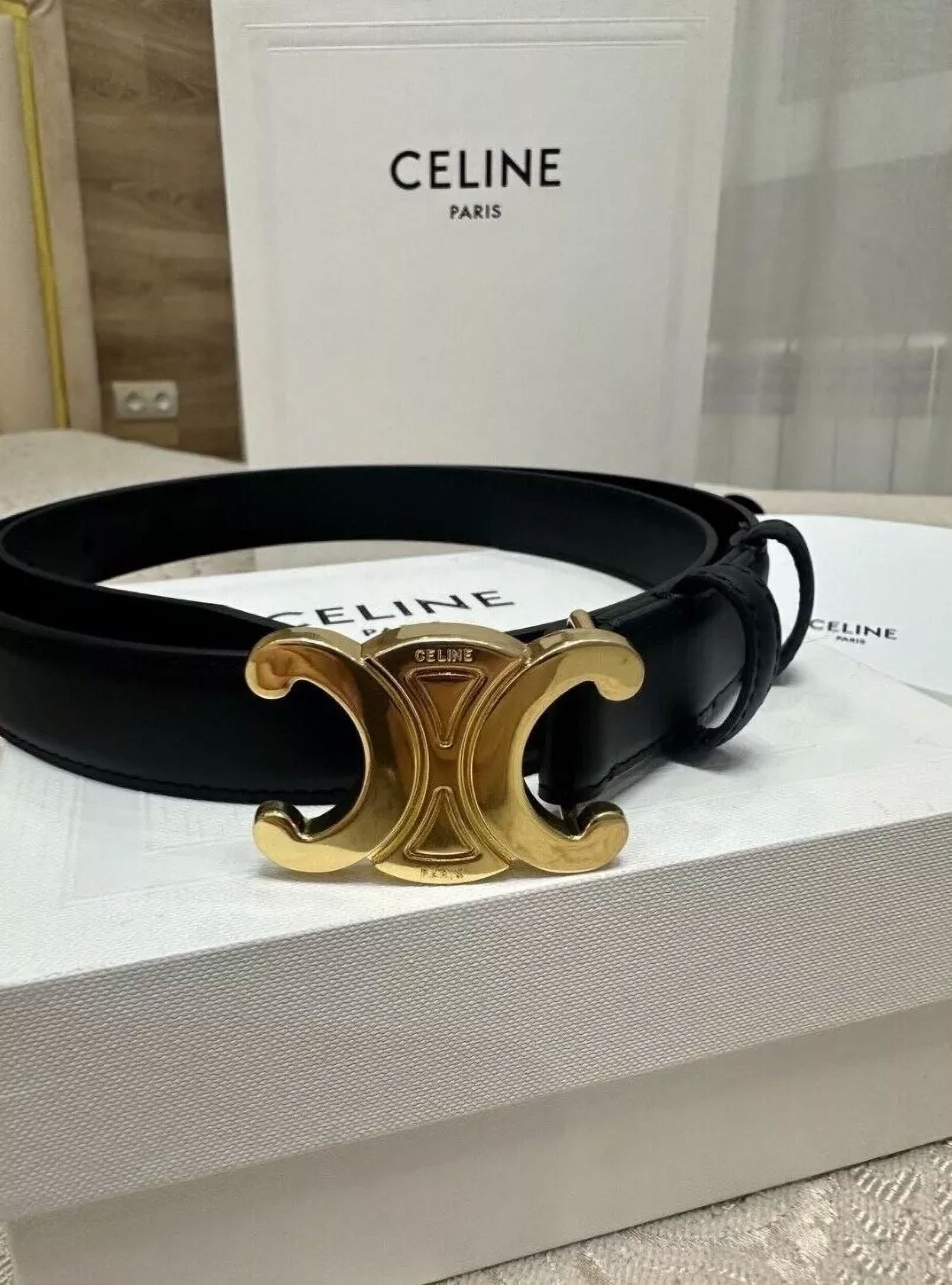 Çëline Ｔri0mphe Calfskin sale Belt- Size 95