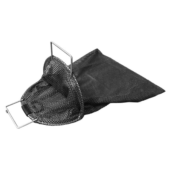 Medium Galvanized Wire Handle Mesh Catch Bag with D-Ring, Approx. 17x28, Black