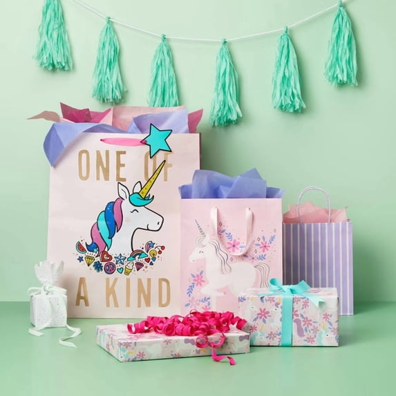Medium Unicorn Birthday Gift Bag Pink