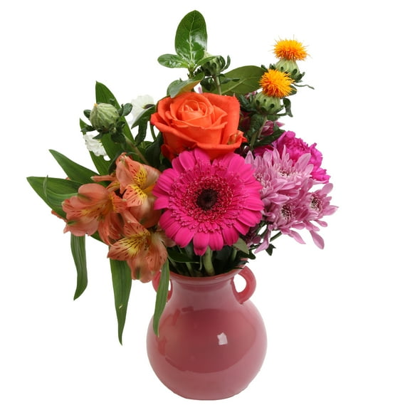 Mixed Flower Bouquet Medium with Vase, Colors May Vary