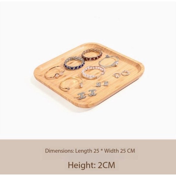 Medium Vintage Bamboo Jewelry Display Tray - Eco-Friendly Organizer for Home and Retail
