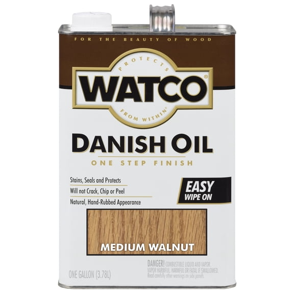 2 Pack, Medium Walnut, Watco Danish Oil - 65931, Gallon