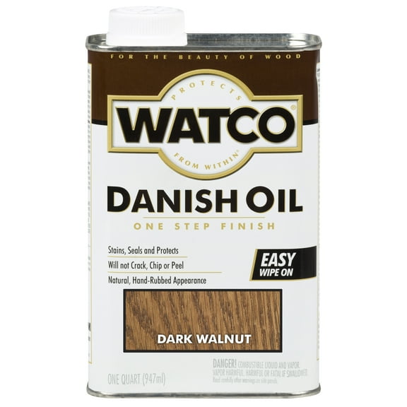 4 Pack, Medium Walnut, Watco Danish Oil - A65941, Quart