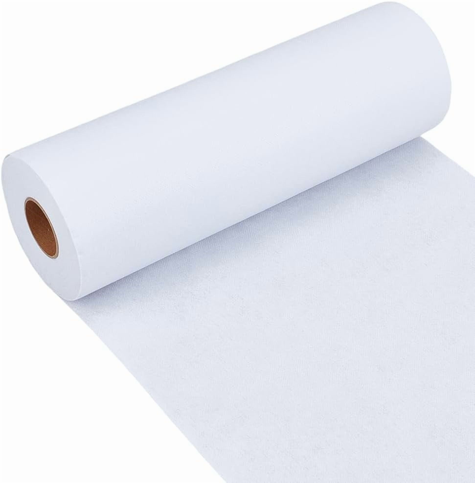 Medium Weight 35g/㎡ White Iron-On Fusible Interfacing 11.81 Inch x 30 Yards Non-Woven Interfacing Iron On Single-Sided Interfacing Non-Woven Apparel Interfacing for Sewing DIY Crafts Supplies Cloth