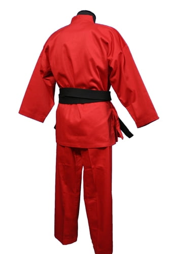 Toptie 7.5 Oz Taekwondo Uniform Martial Arts Uniform TKD Dobok Student  Uniform with Belt-black trim-Size 00 