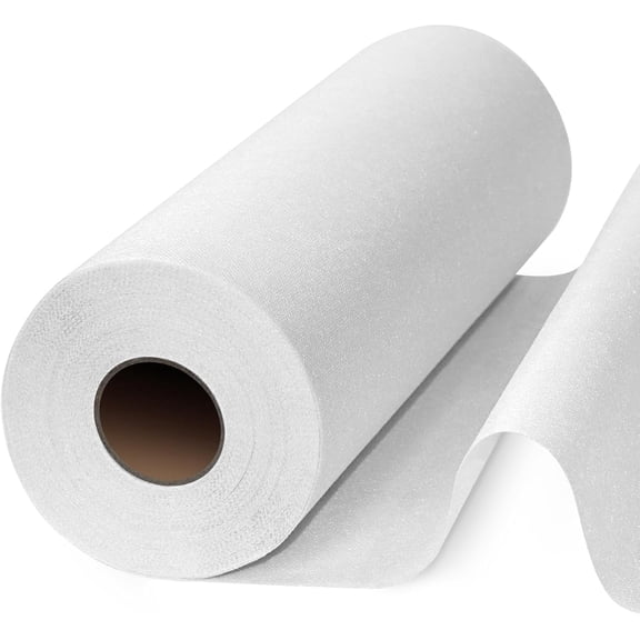 Medium Weight White Iron-On Non-Woven Fusible Interfacing, 11.6" x 30yd Single-Sided Polyester Interfacing Fabric for DIY Crafts Supplies, Sewing Apparel, Bag and Home Textile Stabilizer