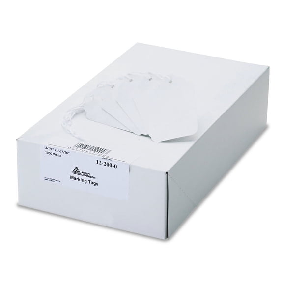 Medium-Weight White Marking Tags, 3 1/4 X 1 15/16, 1,000/box | Bundle of 5 Boxes