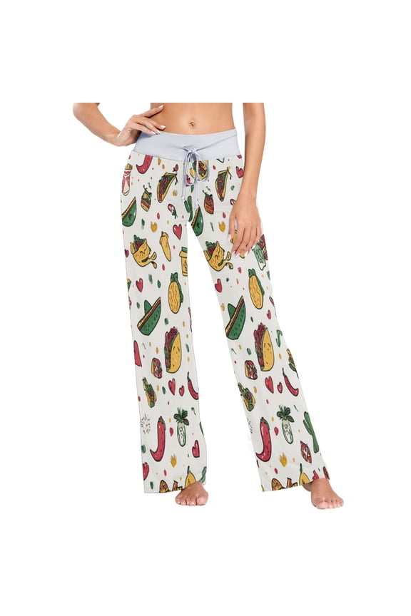Medium Women's Comfy Casual Pajama Pants Stretch Fabric Suitable for Yoga Pants Hippie Pants,The Best Holiday Gifts for Women Mexican Cartoon Style