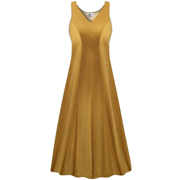 Medium Womens Dress Saffron Glow Sleeveless High V-Neck Princess Cut