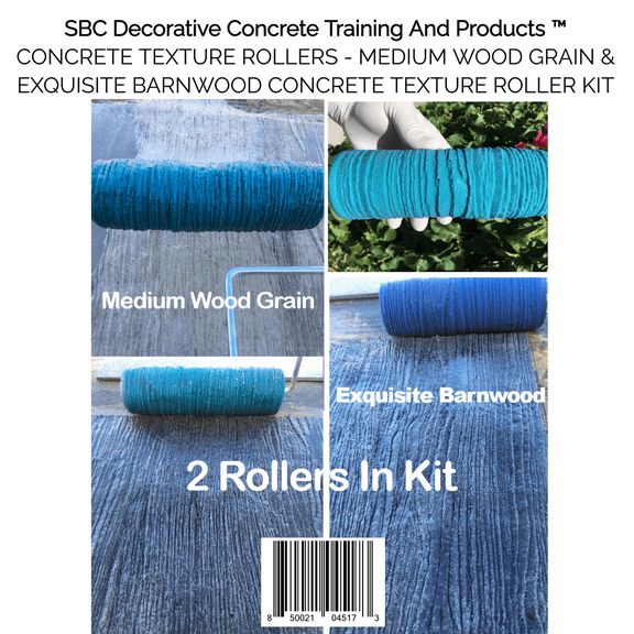 Medium Wood Grain & Exquisite Barnwood Concrete Texture Roller Kit by SBC