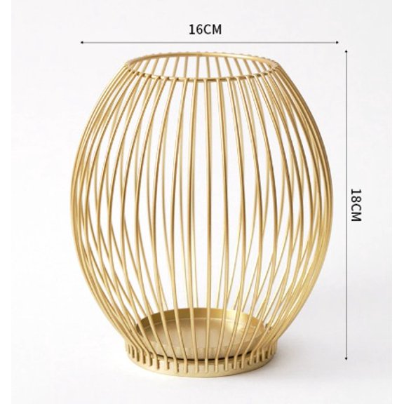 Medium-sized - Gold - Lantern Candlestick - Nordic Style Ornament, In Stock, Wholesale, Home Use, European Style Iron Art Crafts, Living Room Candle Base, Dining Table Decoration Candlestick