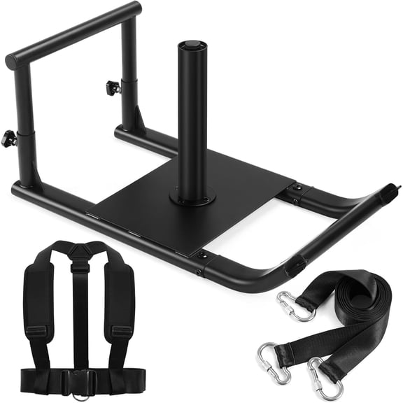 Medium-sized Weight Sled, Adjustable Height Workout Fitness Sled for Speed Training, Push and Pull Sleds for Exercise, Suitable for 1" & 2" Weight Plate, Applicable to Multiple Scenarios
