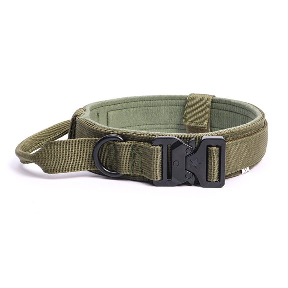 Medium sized tactical dog collar, training collar with quick release metal clasp