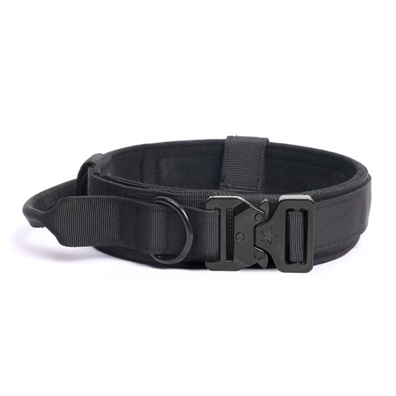 Medium sized tactical dog collar, training collar with quick release metal clasp