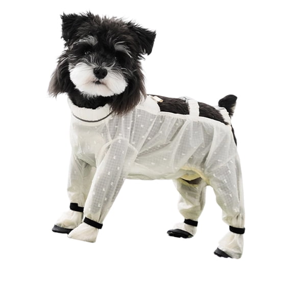 Mediums Dog Dustproof Pants with Paws Protectors Waterproof Protective Clothing with Adjustable Strap for Walking Camping