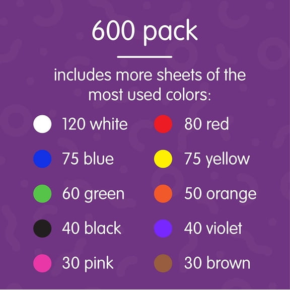 Mediumweight Construction Paper Assorted Colors - 300 Sheets, Bulk Pack Art Paper, Arts and Crafts, School Supplies, Drawing, Coloring, Painting, 3D Art