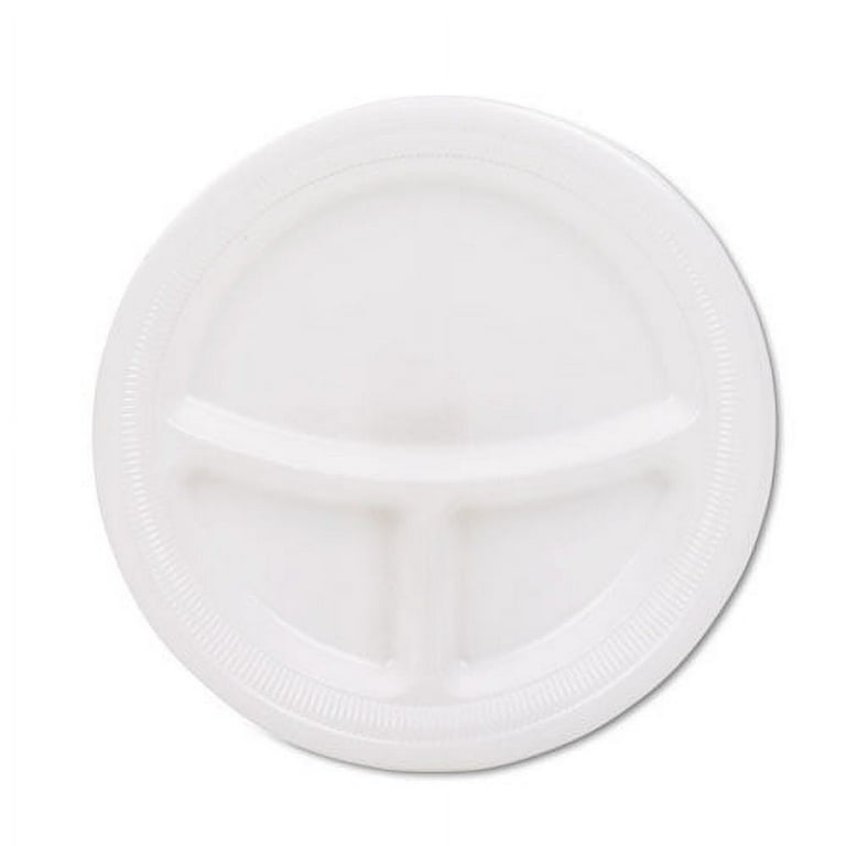 Mediumweight Foam Plates, 3-Compartment, 9 Mediumweight Foam Plates, 3-Compartment, 9