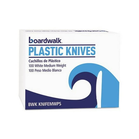 Mediumweight Polystyrene Cutlery Knife, White, 100/Box