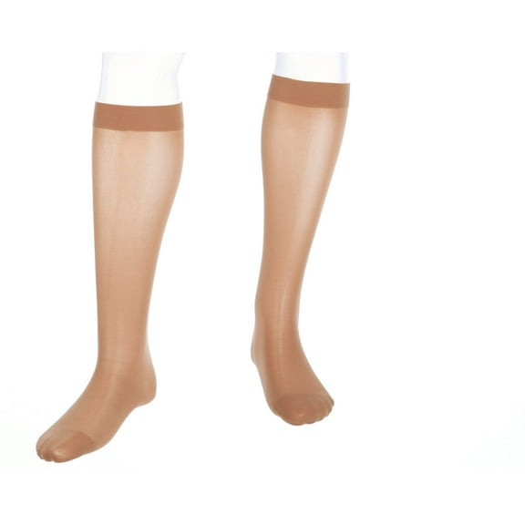 medi assure for Men & Women, 30 / 40 mmHg Calf High Closed Toe Compression Stockings, Beige, XXL(Extra Wide) / Standard