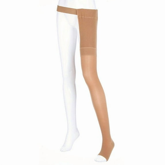 Mediven Plus 20-30 mmHg Thigh w/Waist Attachment Petite Lt Leg OT Beige I - Ankle 6.5-7.25 inches