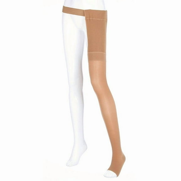Mediven Plus 20-30 mmHg Thigh w/Waist Attachment Petite Lt Leg OT Beige V - Ankle 10.5-11.25 inches