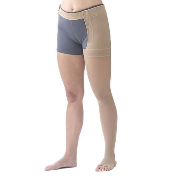Mediven Plus 20-30 mmHg Thigh w/Waist Attachment Petite Lt Leg OT Beige V - Ankle 10.5-11.25 inches