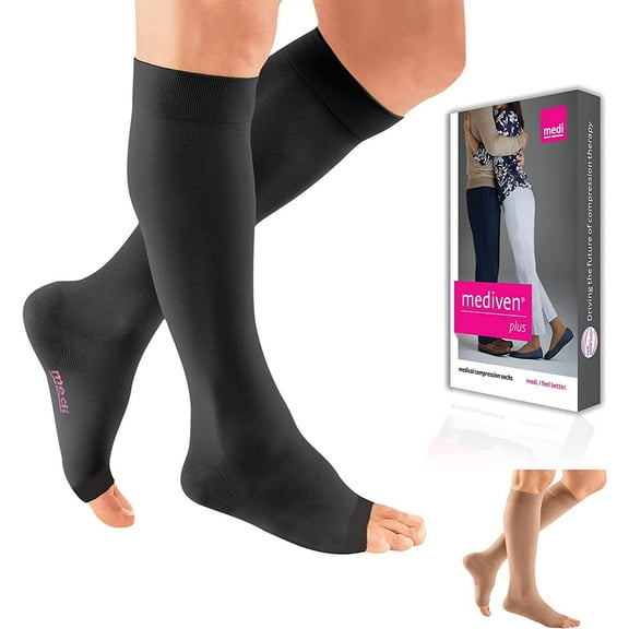 Mediven Plus 30-40 mmHg Extra Wide Calf OT Black V - Ankle 10.5-11.25 inches