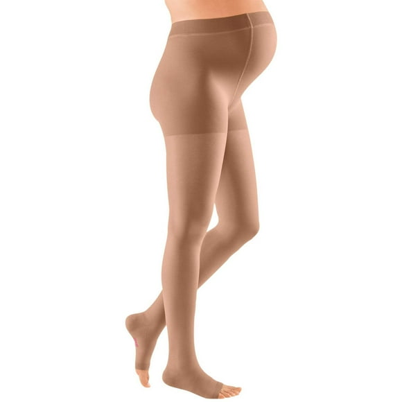 mediven plus for Men & Women, 30-40 mmHg Maternity Panty Open Toe Compression Stockings, Beige, I-Petite