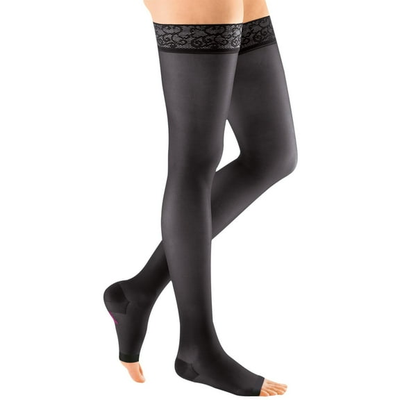 Mediven Women's Sheer & Soft 20-30 mmHg Thigh High Compression Socks, Open Toe