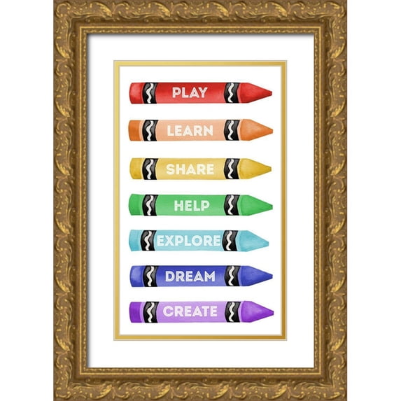 Medley, Elizabeth 10x14 Gold Ornate Wood Framed with Double Matting Museum Art Print Titled - Classroom Rules