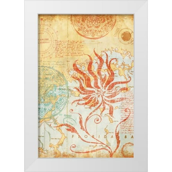 Medley, Elizabeth 11x14 White Modern Wood Framed Museum Art Print Titled - Map Wallflower II