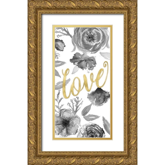 Medley, Elizabeth 11x18 Gold Ornate Wood Framed with Double Matting Museum Art Print Titled - Love Floral