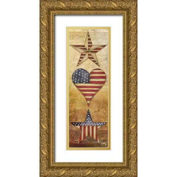 Medley, Elizabeth 11x24 Gold Ornate Wood Framed with Double Matting Museum Art Print Titled - America Stars I
