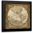 thumbnail image 1 of Medley, Elizabeth 12x12 Black Modern Framed Museum Art Print Titled - Damask World Map I, 1 of 5