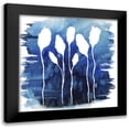 thumbnail image 1 of Medley, Elizabeth 12x12 Black Modern Framed Museum Art Print Titled - Florals on Blue Hue I, 1 of 5