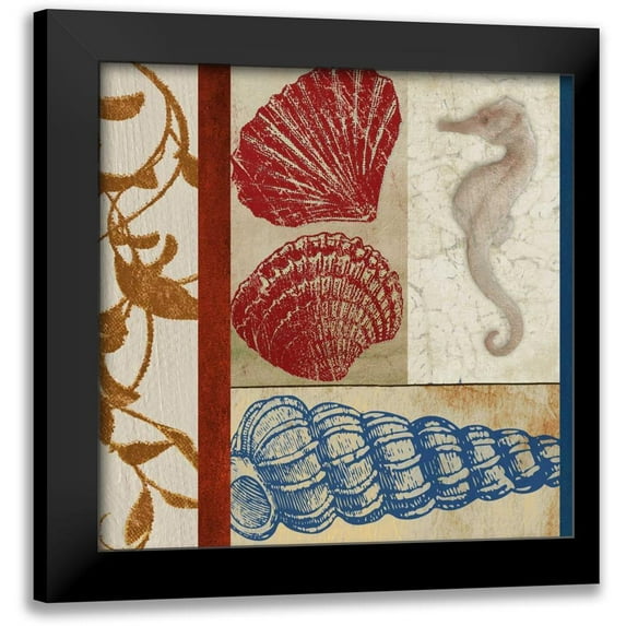 Medley, Elizabeth 12x12 Black Modern Framed Museum Art Print Titled - Nautical Surroundings Squares II
